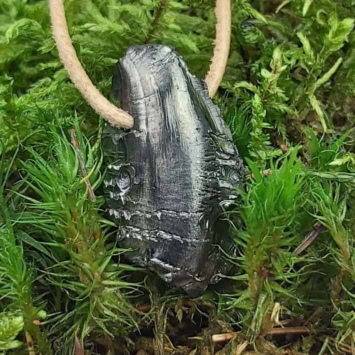 Shungit Edelshungit Anhänger gebohrt Gr.L – Bild 2