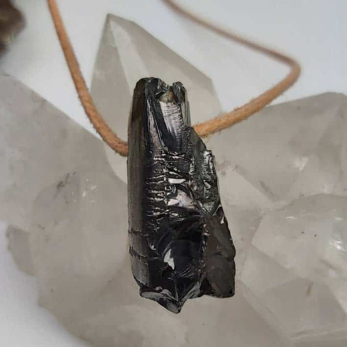 Shungit Edelshungit Anhänger gebohrt Gr.L