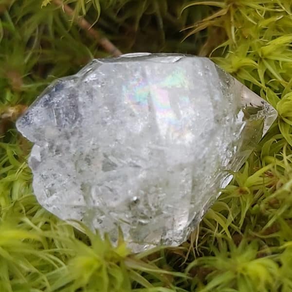 Mini-Doppelender Elestial, Skelettquarz aus dem Himalaya mit kleinen Turmalineinschlüssen und Regenbögen – Bild 4