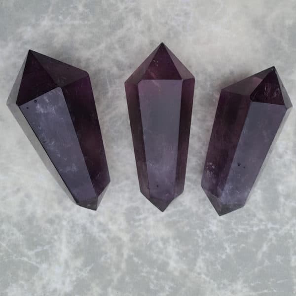 Amethyst Doppelender konisch dunkel poliert