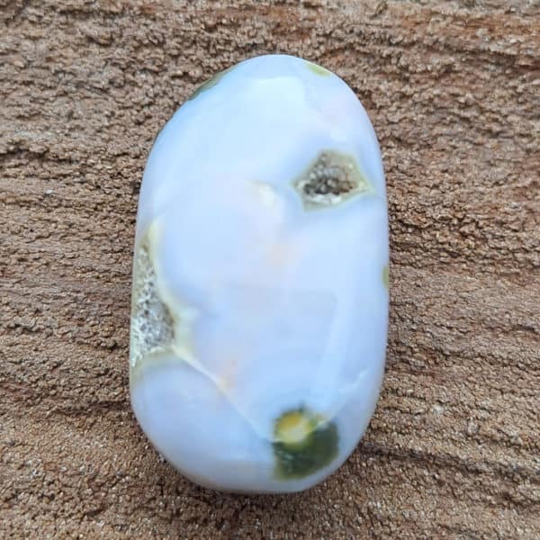 Ozeanchalcedon gebohrte Anhänger Gr.L in toller Farbe, Madagaskar – Bild 6