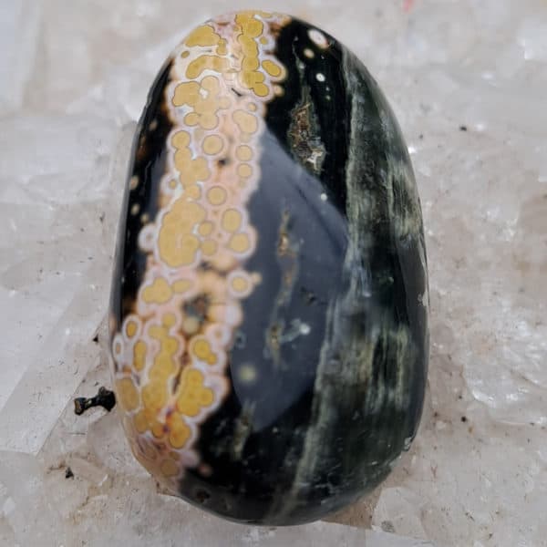 Ozeanchalcedon gebohrte Anhänger Gr.L in toller Farbe, Madagaskar – Bild 4